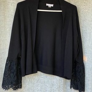 Calvin Klein black cardigan with lace lower sleeve